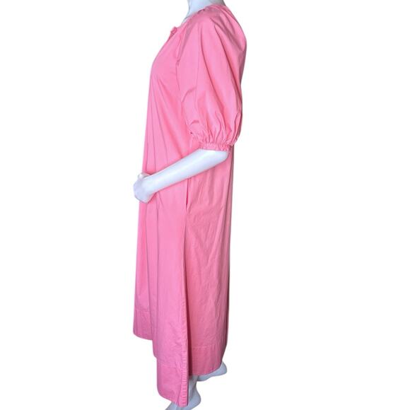 STAUD Vincent Cotton poplin Midi Shirtdress Womens Light Pink Size Small - Picture 2 of 9
